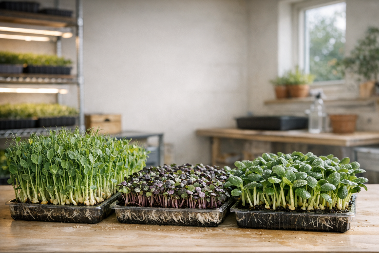 ferskt mikrogrønt i lokal produksjon